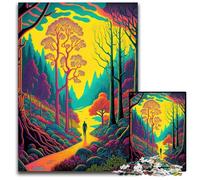 Rompecabezas de 1000 Piezas para Adultos,Rompecabezas de cartón con Paisaje de neón para Adolescentes y familias,decoración Hacer tú Mismo y un desafío para el Cerebro,26x38cm.