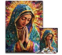 Rompecabezas de 1000 Piezas para Adultos,Rompecabezas de cartón de Nuestra Señora de Guadalupe Rezando,Rompecabezas para aliviar el estrés,Pasar el Tiempo en casa,una Obra de Arte para niños,26x38cm