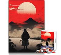 Rompecabezas de 1000 Piezas para Adultos, Rompecabezas de Cielo Rojo para el samurái, Juguetes educativos, Juegos para la Familia, Obra de Arte, Regalo, tamaño 38x26cm