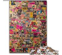 Rompecabezas de 1000 Piezas para Adultos, Rompecabezas de Collage con Sellos de París, Juego Interactivo Familiar, decoración del hogar, Regalo de desafío Mental, 50x75cm