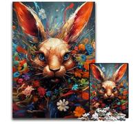 Rompecabezas de 1000 Piezas para Adultos, Rompecabezas de Conejo, Juego de ingenio para Adolescentes, Fiestas, 26x38cm/10,23x14,96 Pulgadas.