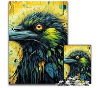 Rompecabezas de 1000 Piezas para Adultos, Rompecabezas de Cuervo Verde, Juego de ingenio para Adolescentes, Fiestas, 50x75cm/19,68x29,52 Pulgadas.
