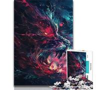 Rompecabezas de 1000 Piezas para Adultos, Rompecabezas de dragón Colorido y difícil de superar, Juguetes de Juego Cada Pieza es única Juego Familiar desafiante y Divertido (tamaño 38x26cm)