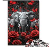 Rompecabezas de 1000 Piezas para Adultos, Rompecabezas de Elefante de Amapola de 50x75cm, cumpleaños, un desafiante Juego de ingenio