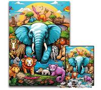 Rompecabezas de 1000 Piezas para Adultos, Rompecabezas de Elefantes, Rompecabezas de Alta dificultad para Adolescentes, 50x75cm/19,68x29,52 Pulgadas