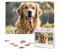 Rompecabezas de 1000 piezas para adultos, rompecabezas de fotos personalizadas, rompecabezas Golden Retriever con bolsa de almacenamiento, rompecabezas desafiante para decoración del hogar, boda