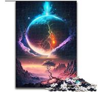 Rompecabezas de 1000 Piezas para Adultos, Rompecabezas de Galaxia y Atardecer Estelar, Hecho de cartón, interacción Familiar y desafío Mental, desafío de Actividad Familiar, 1000 Piezas(26x38cm)