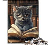 Rompecabezas de 1000 Piezas para Adultos, Rompecabezas de Gatitos Leyendo, Rompecabezas de 1000 Piezas para Adolescentes, Juegos de Juguete desafiantes, 26x38cm