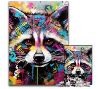 Rompecabezas de 1000 Piezas para Adultos, Rompecabezas de Grafiti de Mapache, Juego de ingenio para Adolescentes, Fiestas, 50x75cm/19,68x29,52 Pulgadas.