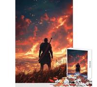 Rompecabezas de 1000 Piezas para Adultos Rompecabezas de Guerrero en un Mundo en Llamas Juguete Educativo Regalo para Mujeres y Hombres Juego Imposible colección de Artistas Bellas Artes 38x52cm