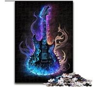 Rompecabezas de 1000 Piezas para Adultos, Rompecabezas de Guitarra con Rayos, Familiares y Amigos, un desafío para la Mente (tamaño 50x75cm)