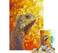Rompecabezas de 1000 Piezas para Adultos Rompecabezas de Iguana Mosaico artístico Rompecabezas para Adolescentes Juegos Divertidos Montaje de Patrones cumpleaños y Navidad (50x75cm)