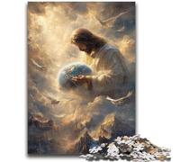 Rompecabezas de 1000 Piezas para Adultos, Rompecabezas de Jesús para Adultos, Rompecabezas para aliviar el estrés, desafío difícil, Regalo de Amigo Secreto (26x38cm)