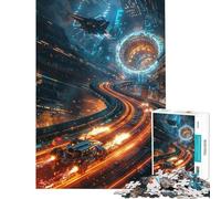 Rompecabezas de 1000 Piezas para Adultos Rompecabezas de la Carrera Espacial Juegos Familiares para Adultos desafío difícil cumpleaños y Navidad (tamaño 38x52cm)