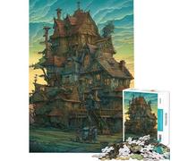 Rompecabezas de 1000 Piezas para Adultos Rompecabezas de la casa misteriosa para Adultos Juguete para Decorar la Pared Ideal para la diversión Familiar Perfecto como Regalo (tamaño 38x26cm)