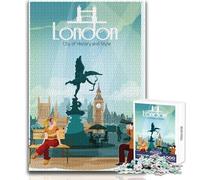 Rompecabezas de 1000 Piezas para Adultos, Rompecabezas de la Ciudad de Londres, Viajes, Historia, Juego desafiante, Juguetes, desafío difícil, Ideas de Regalos, tamaño 38x52cm