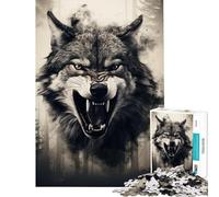 Rompecabezas de 1000 Piezas para Adultos Rompecabezas de Lobo Cazador Nocturno Juguetes educativos Juegos Divertidos desafío difícil Regalos para Mujeres y Hombres (tamaño 75x50cm)