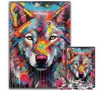 Rompecabezas de 1000 Piezas para Adultos, Rompecabezas de Lobo Imposible, Ideal para Decorar el hogar, Juego de ingenio, 26x38cm/10,23x14,96 Pulgadas.