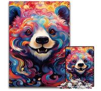 Rompecabezas de 1000 Piezas para Adultos, Rompecabezas de Madera Art Panda, Rompecabezas de Alta dificultad para Adolescentes, 50x75cm/19,68x29,52 Pulgadas