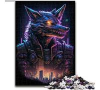 Rompecabezas de 1000 Piezas para Adultos,Rompecabezas de Madera con diseño de Lobo y Humano,tamaño 50x75cm,Juego Familiar Creativo y decoración del hogar, Adolescentes.