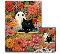 Rompecabezas de 1000 Piezas para Adultos, Rompecabezas de Madera de Gato y Alma para decoración del hogar, Regalo, Juguete desafiante para la Familia, Noches de Juegos, 50x75cm