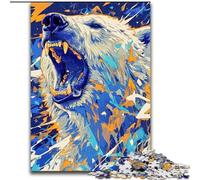 Rompecabezas de 1000 Piezas para Adultos, Rompecabezas de Madera de Oso Polar Blanco de 26x38cm, Regalo Ideal para Adolescentes, Parejas y Amigos para cumpleaños y Navidad
