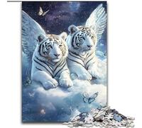 Rompecabezas de 1000 Piezas para Adultos, Rompecabezas de Madera de Tigre Blanco de 50x75cm para Amantes de los Viajes y Parejas, un Juguete desafiante