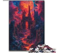 Rompecabezas de 1000 Piezas para Adultos, Rompecabezas de Madera del Infierno de los Demonios, para interacción Familiar y desafío Mental, 1000 Piezas(50x75cm)
