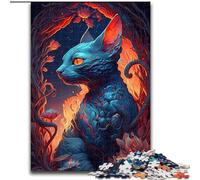 Rompecabezas de 1000 Piezas para Adultos, Rompecabezas de Madera Sphynx Spellbound, tamaño 50x75cm, desafiante Rompecabezas, Actividad Familiar, decoración del hogar, Regalo navideño.