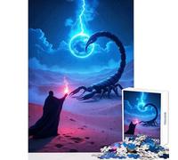 Rompecabezas de 1000 Piezas para Adultos Rompecabezas de Mago escorpión relámpago Desierto decoración del hogar Juguetes Regalo de cumpleaños Juego Imposible Cada Pieza es única - Tamaño 38x26cm