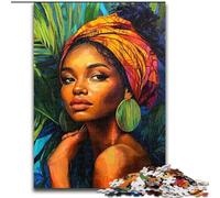 Rompecabezas de 1000 Piezas para Adultos, Rompecabezas de Mujer Africana, Regalo Ideal para Familiares y Amigos, un desafío para la Mente (tamaño 50x75cm)