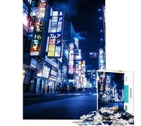 Rompecabezas de 1000 Piezas para Adultos Rompecabezas de neón de Las Calles de Tokio Juegos relajantes para Adultos Análisis y lógica Actividades Divertidas para Hacer en casa (Tamaño 38x26cm)