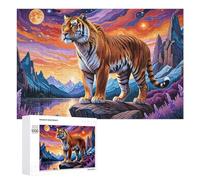 Rompecabezas de 1000 piezas para adultos, rompecabezas de paisaje de fantasía de tigre para adultos, juguetes de bricolaje, decoración del hogar, difícil y desafiante, 1000 piezas