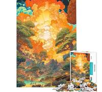 Rompecabezas de 1000 Piezas para Adultos Rompecabezas de paisajes psicodélicos Juego práctico para Adultos decoración del hogar Regalo de cumpleaños (tamaño 38x26cm)