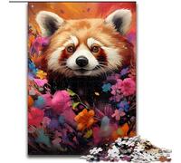 Rompecabezas de 1000 Piezas para Adultos. Rompecabezas de Panda Rojo para Adultos, tamaño 50x75cm. Actividades Divertidas en casa, Regalo de cumpleaños, Regalos de Viaje.