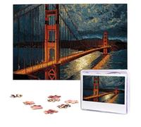 Rompecabezas de 1000 piezas para adultos, rompecabezas de puente Golden Gate con bolsa de almacenamiento, rompecabezas desafiante para decoración del hogar, boda familiar