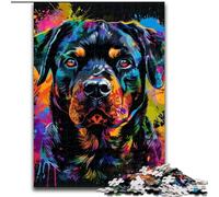 Rompecabezas de 1000 Piezas para Adultos. Rompecabezas de Rottweiler. Rompecabezas de 1000 Piezas para Adultos. Imposible. Juegos educativos de decoración del hogar y Regalos (tamaño 50x75cm).