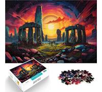 Rompecabezas de 1000 piezas para adultos, rompecabezas de Stonehenge, decoración de pared, colección de artistas, arte fino, 14.95 x 20.47 pulgadas para niños de 14 años