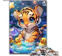 Rompecabezas de 1000 Piezas para Adultos,Rompecabezas de Tigre bebé,Rompecabezas de 1000 Piezas,Juego de ingenio para Adolescentes, Noche de Juegos en Familia (tamaño 50x75cm)