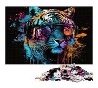 Rompecabezas de 1000 Piezas para Adultos, Rompecabezas de Tigre, Juego Interactivo Familiar, desafío Mental, 50x75cm/19,68x29,52 Pulgadas