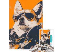 Rompecabezas de 1000 Piezas para Adultos Rompecabezas de un Perro Genial con Gafas de Sol Actividades Divertidas en casa para Toda la Familia Juego Imposible para Mayores de 14 años Juego ofrecido