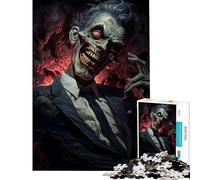 Rompecabezas de 1000 Piezas para Adultos Rompecabezas de Zombie con Sonrisa aterradora Juego de ingenio Corte de precisión Regalo de cumpleaños Regalos (tamaño 38x52cm)
