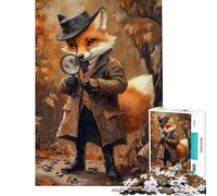 Rompecabezas de 1000 Piezas para Adultos Rompecabezas de Zorro Detective para Adolescentes Juguetes antiestrés Actividades Divertidas para aliviar el estrés en casa (tamaño 38x52cm)