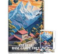 Rompecabezas de 1000 Piezas para Adultos, Rompecabezas del Campamento Base del Everest, Trekking en Nepal, Juego desafiante, Juguetes, patrón, ensamblaje, Regalo de cumpleaños, tamaño 38x52cm