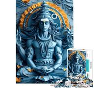Rompecabezas de 1000 Piezas para Adultos Rompecabezas del Dios hindú Shiva Juego práctico para aliviar el estrés cumpleaños (tamaño 38x52cm)