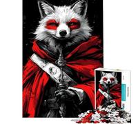 Rompecabezas de 1000 Piezas para Adultos Rompecabezas del Guerrero Zorro Carmesí para Adultos Juego práctico decoración de Pared desafío Educativo (tamaño 50x75cm)