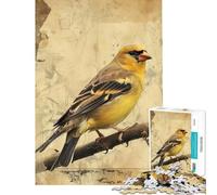 Rompecabezas de 1000 Piezas para Adultos Rompecabezas del jilguero Dorado para Adultos Juego práctico decoración de Pared desafío Educativo (tamaño 38x52cm)