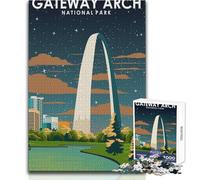 Rompecabezas de 1000 Piezas para Adultos, Rompecabezas del Parque Nacional Gateway Arch, Juego Imposible, Regalos para Mujeres, Juguetes antiestrés, tamaño 38x52cm