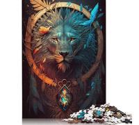 Rompecabezas de 1000 piezas para adultos, rompecabezas del reino mágico del león, rompecabezas creativo de papel rectangular, regalo para amigos y familiares, 38 x 26 cm/1000 piezas