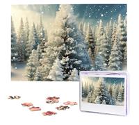 Rompecabezas de 1000 piezas para adultos, rompecabezas desafiantes de nieve, país de las maravillas, pino, Navidad, regalos para la familia, decoración de pared, rompecabezas de madera personalizados